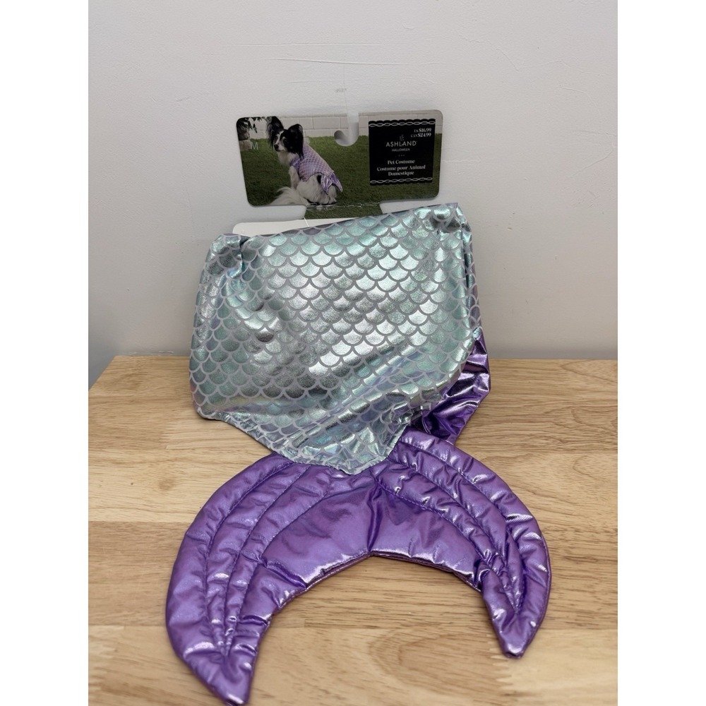 ASHLAND MERMAIDCOSTUME DOG FISH HALLOWEEN MEDIUM 13"-17.5" NEW PURPLE GREEN#9